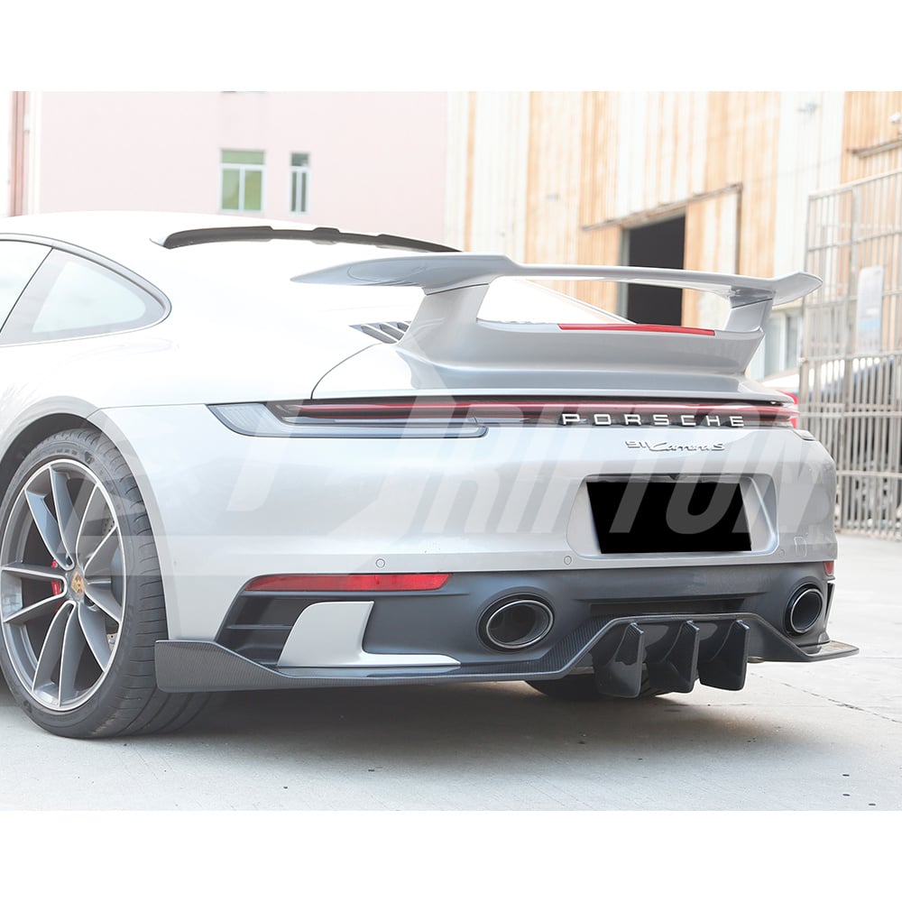MIW Style Dry Carbon Fiber Rear Diffuser For Porsche 911 992 Carrera S 2019-2023