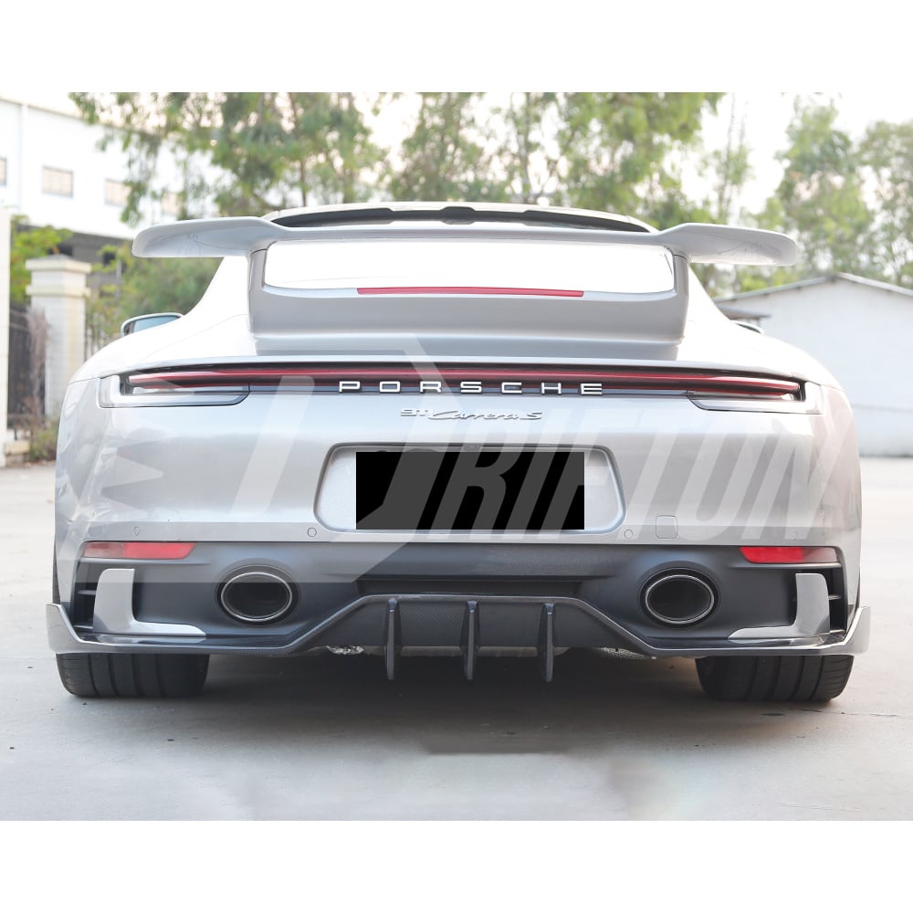MIW Style Dry Carbon Fiber Rear Diffuser For Porsche 911 992 Carrera S 2019-2023