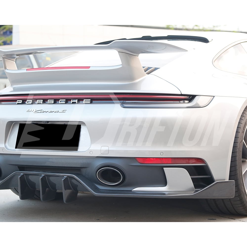 MIW Style Dry Carbon Fiber Rear Diffuser For Porsche 911 992 Carrera S 2019-2023