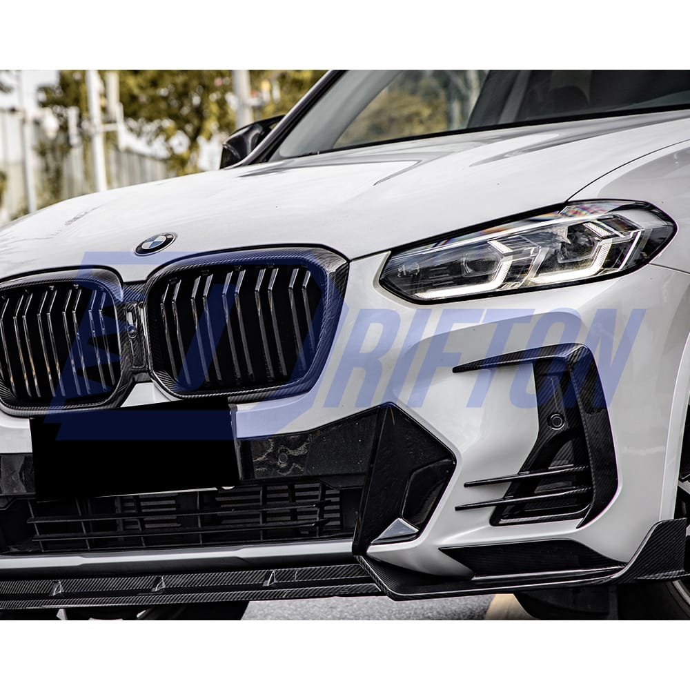 SQ Style Dry Carbon Fiber Front Bumper Side Vents For BMW X3 G01 G08 X4 G02 LCI 2022-2024
