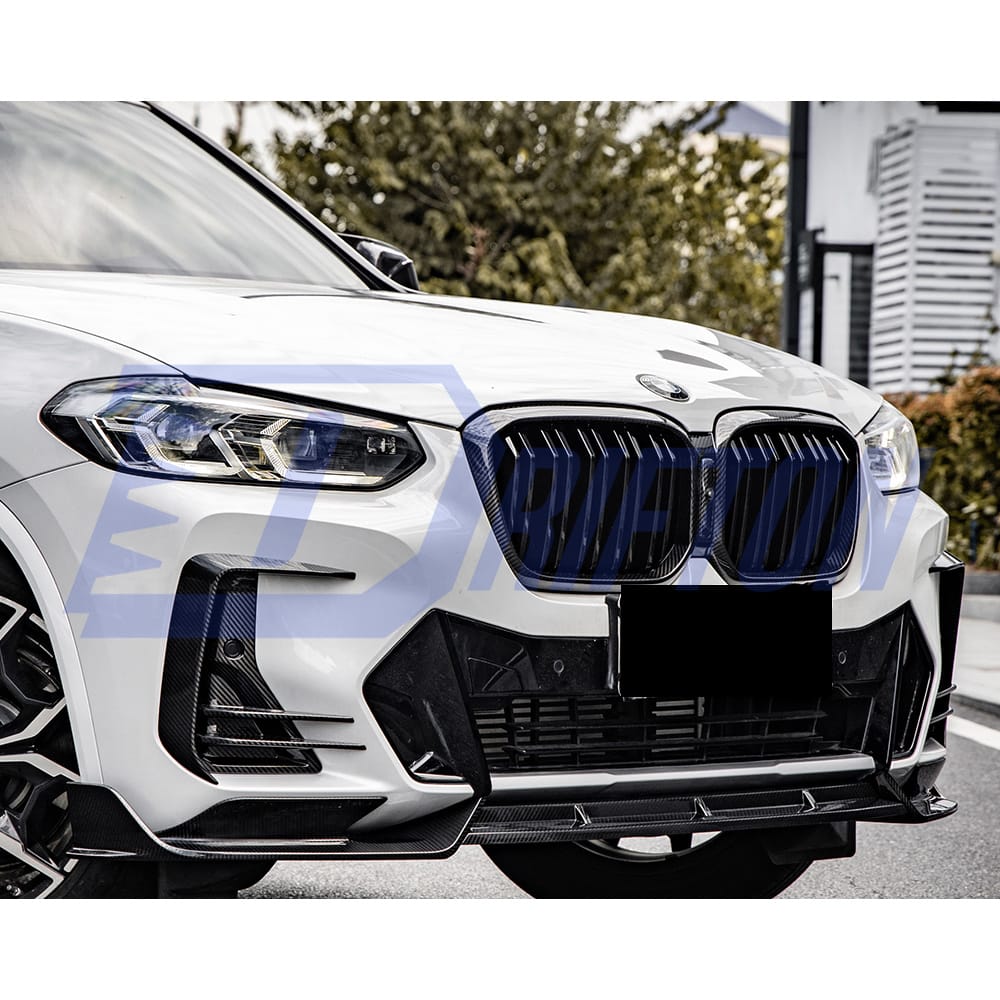 SQ Style Dry Carbon Fiber Front Lip For BMW X3 G01 G08 X4 G02 LCI 2022-2024