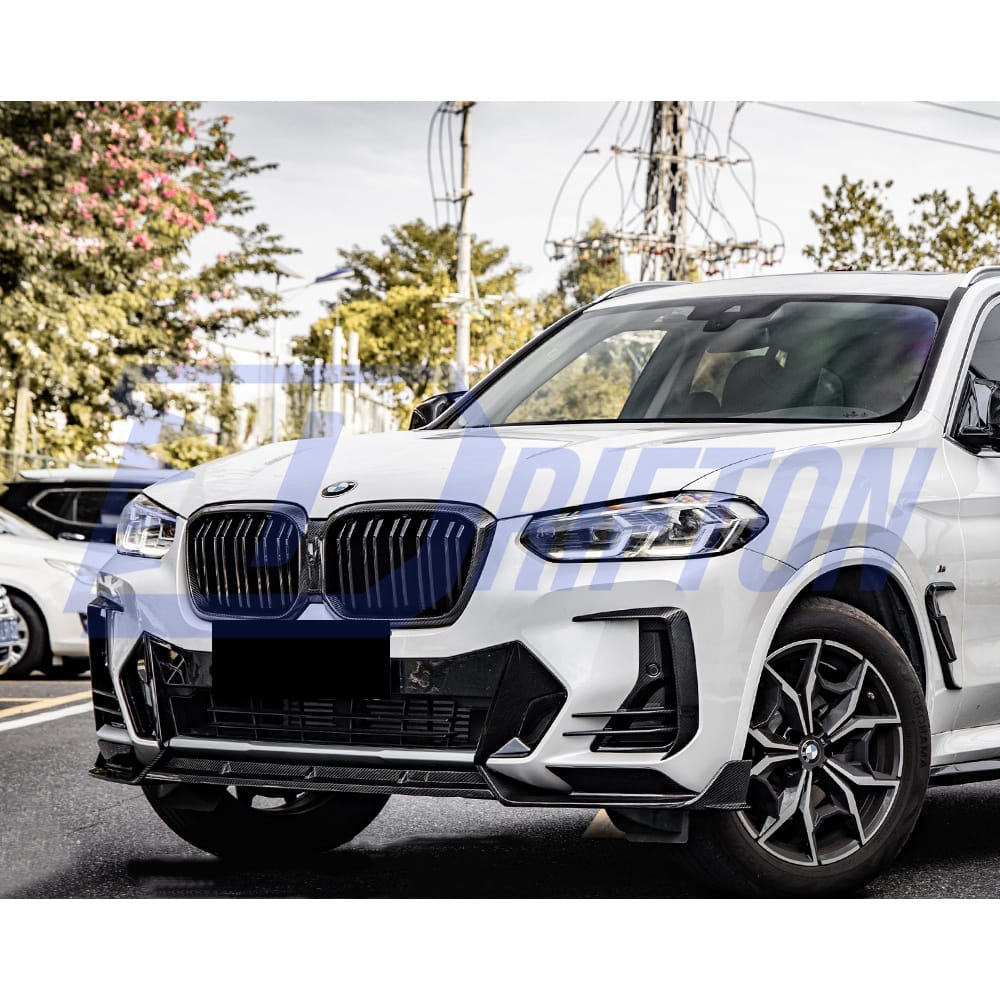 SQ Style Dry Carbon Fiber Front Lip For BMW X3 G01 G08 X4 G02 LCI 2022-2024