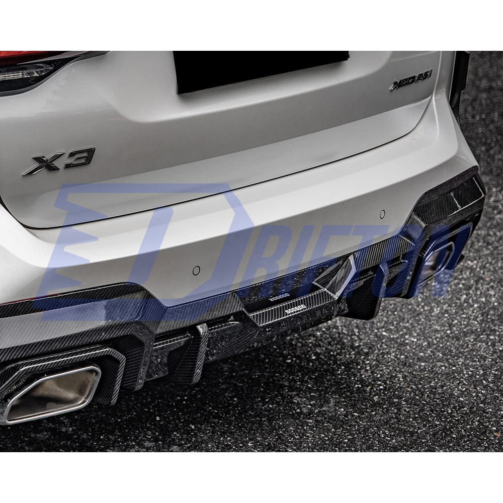 SQ Style Dry Carbon Fiber Rear Diffuser For BMW X3 G01 G08 LCI 2022-2024