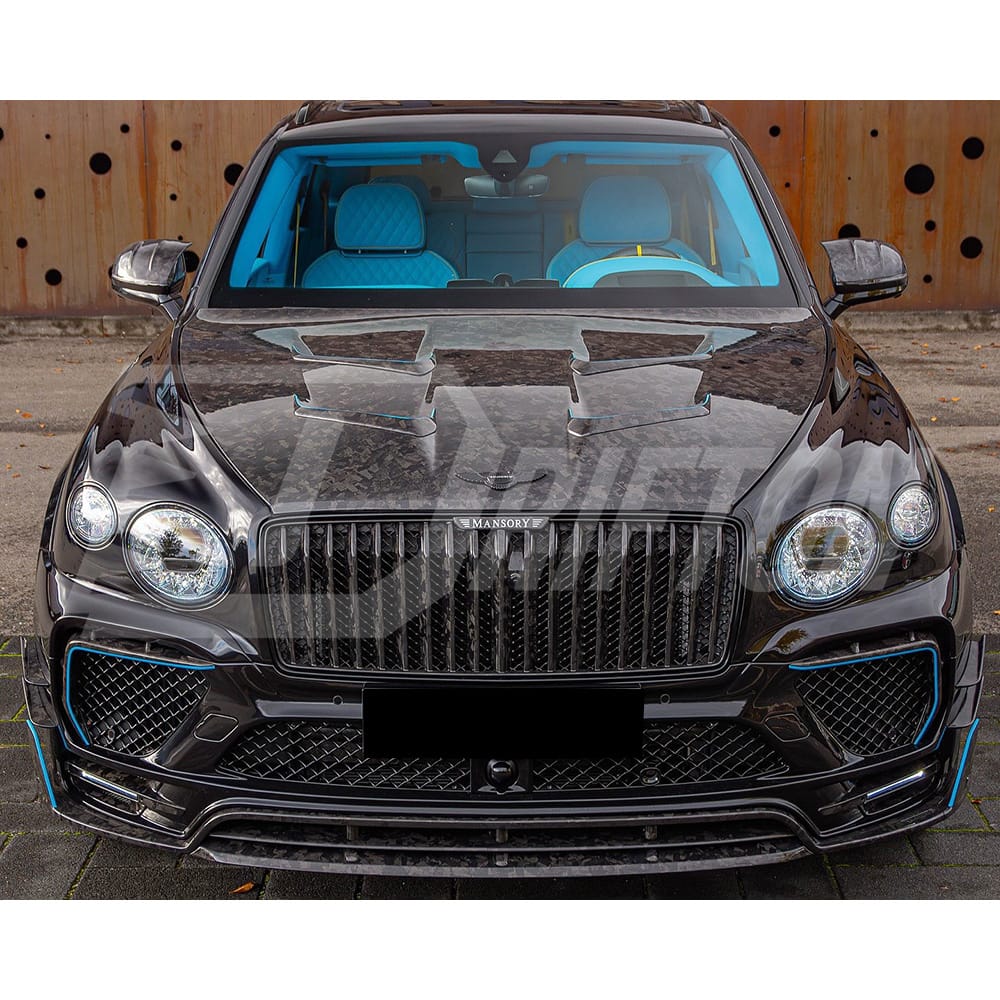 Mansory Style Dry Carbon Fiber Front Bumper Grille For Bentley Bentayga 2020-2024