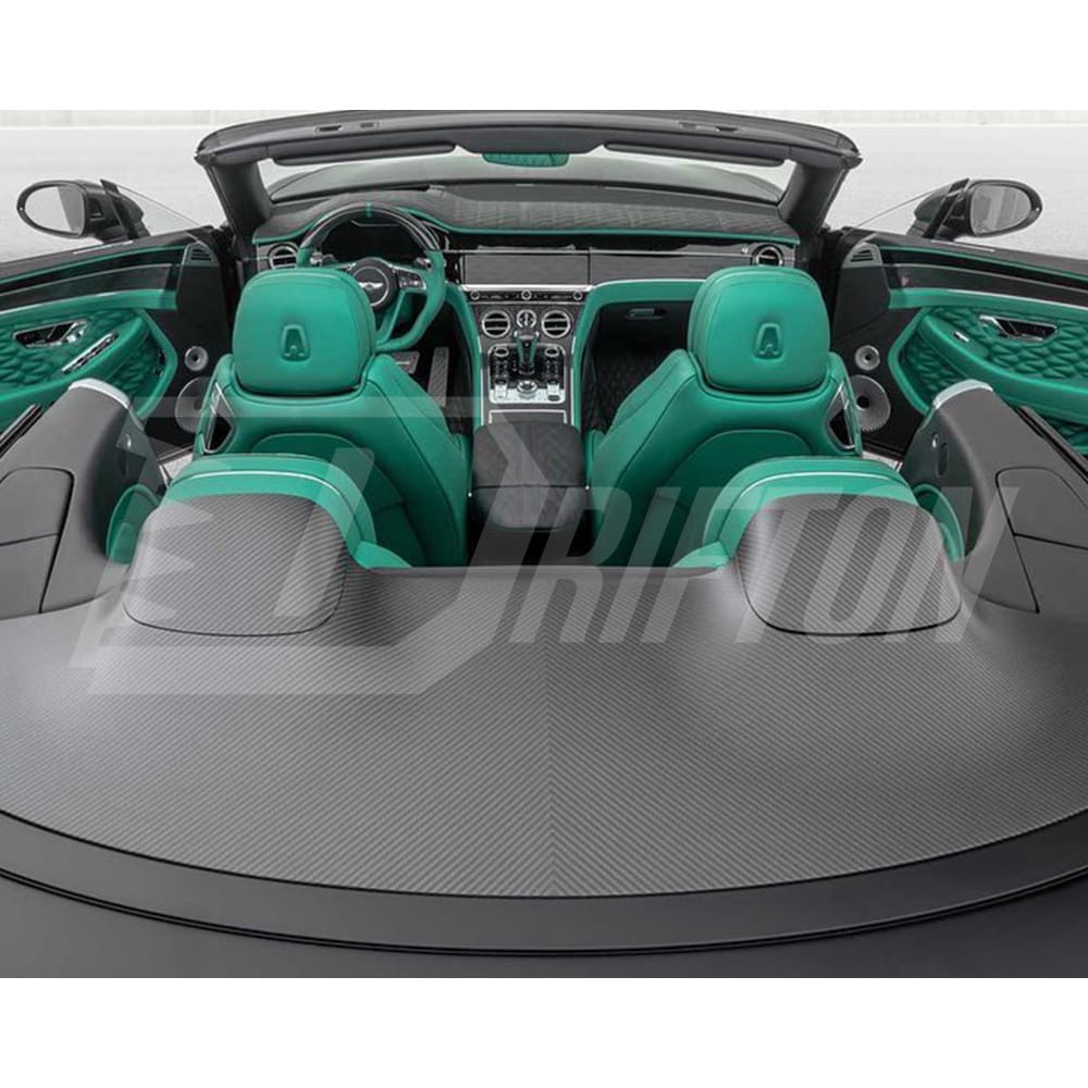 Mansory Style Dry Carbon Fiber Rear Folding Roof Lid Cover For Bentley Continental GTC 2018-2024