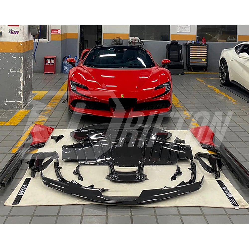 OEM Style Dry Carbon Fiber Front Splitter For Ferrari SF90