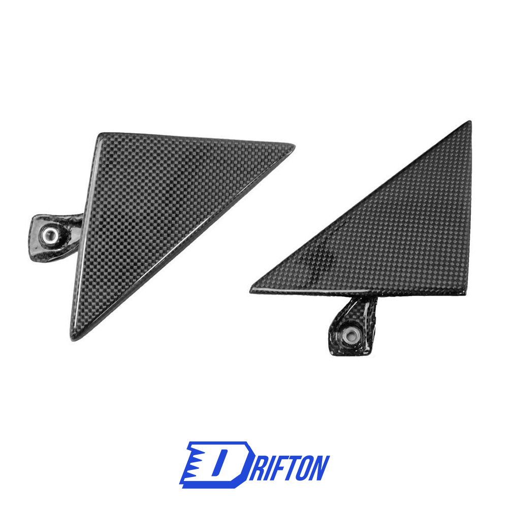 Dry Carbon Fiber Door Triangle Panels Trim For Ferrari 458 Italia Spider 2009-2015
