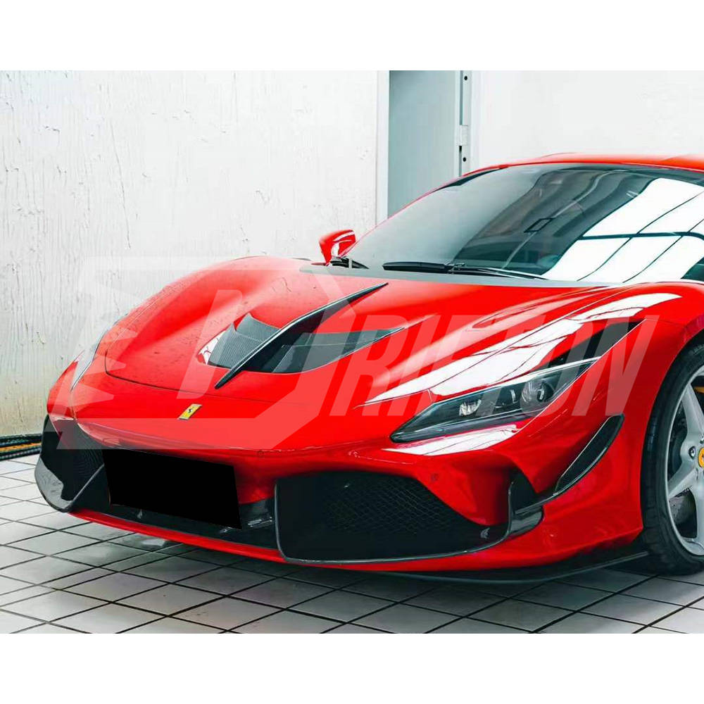 PT Style Dry Carbon Fiber Hood Trim For Ferrari F8 Tributo Spider 2019-2022