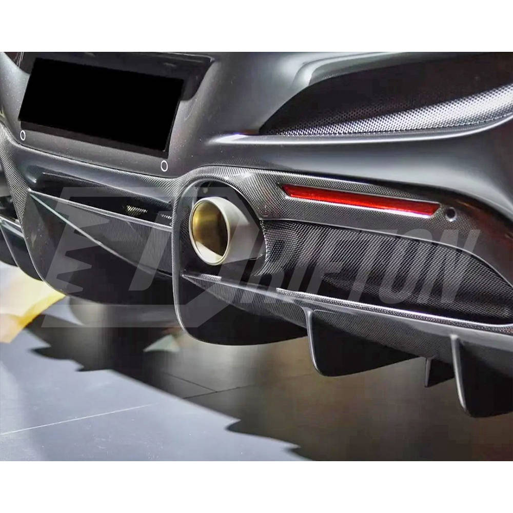 OEM Style Dry Carbon Fiber Rear Diffuser For Ferrari F8 Tributo Spider 2019-2022