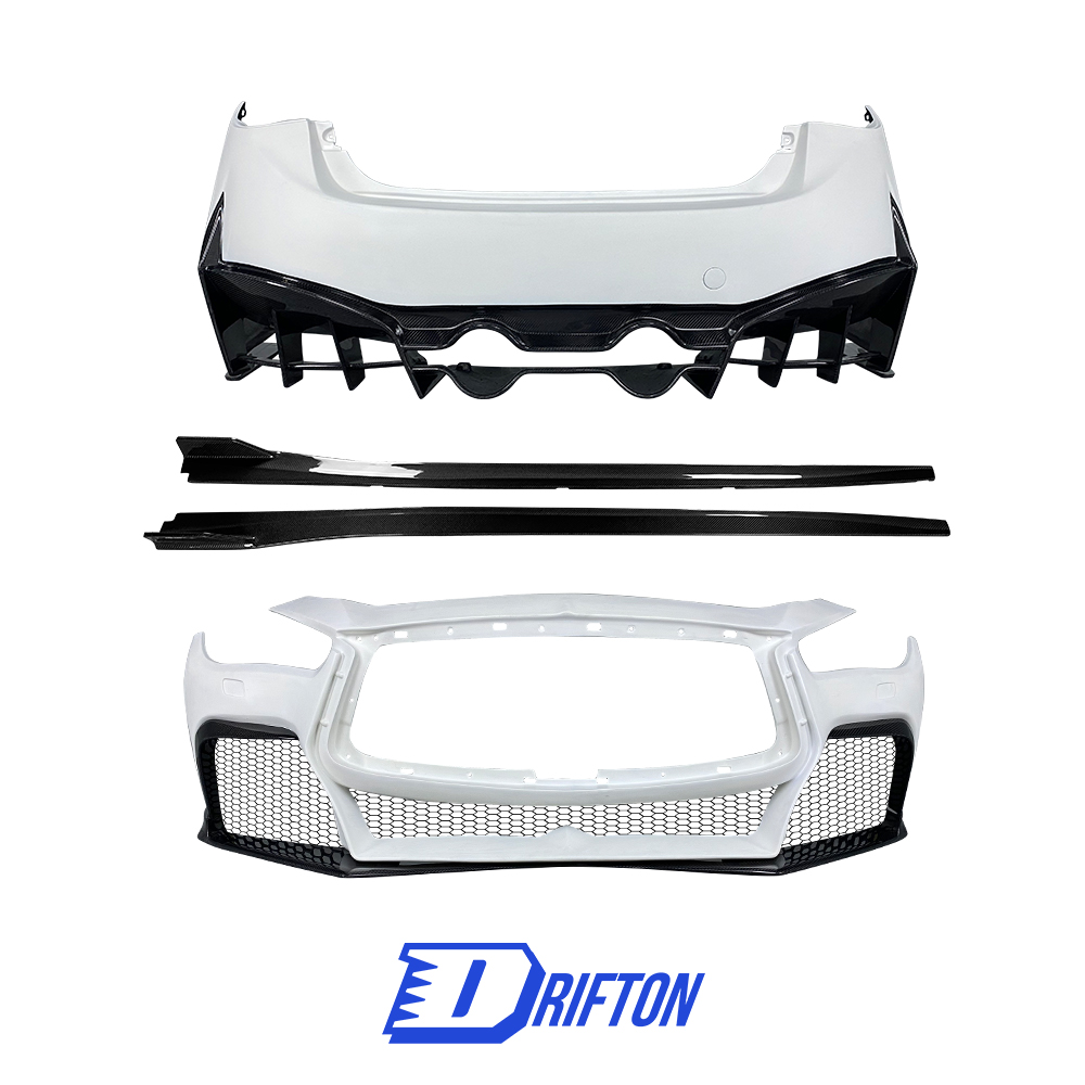 Project Black S Concept Style Partial Carbon Fiber Body Kit For Infiniti Q50 2013-2024