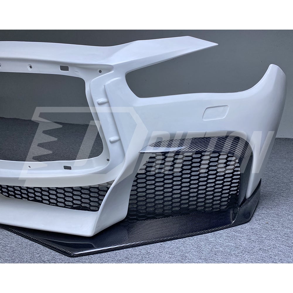 Project Black S Concept Style Partial Carbon Fiber Front Bumper For Infiniti Q50 2013-2024