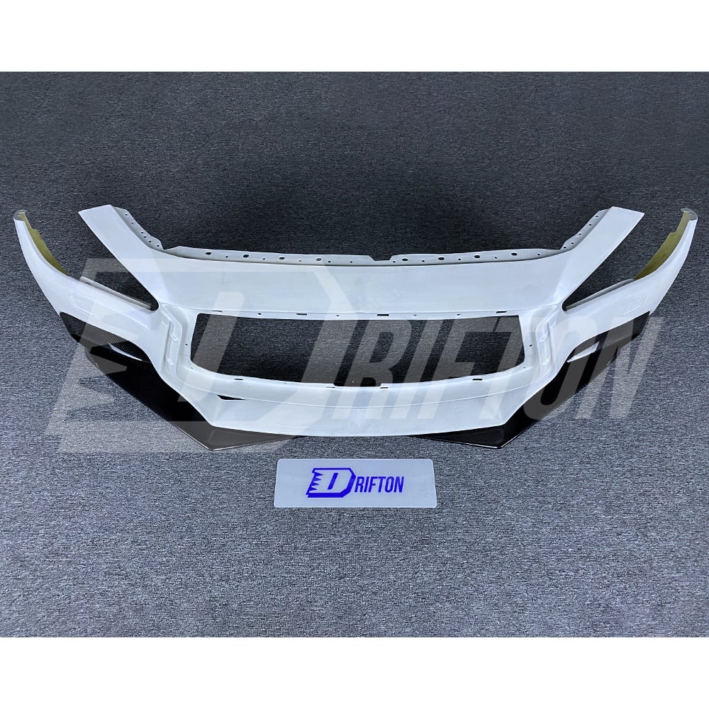 Project Black S Concept Style Partial Carbon Fiber Front Bumper For Infiniti Q50 2013-2024