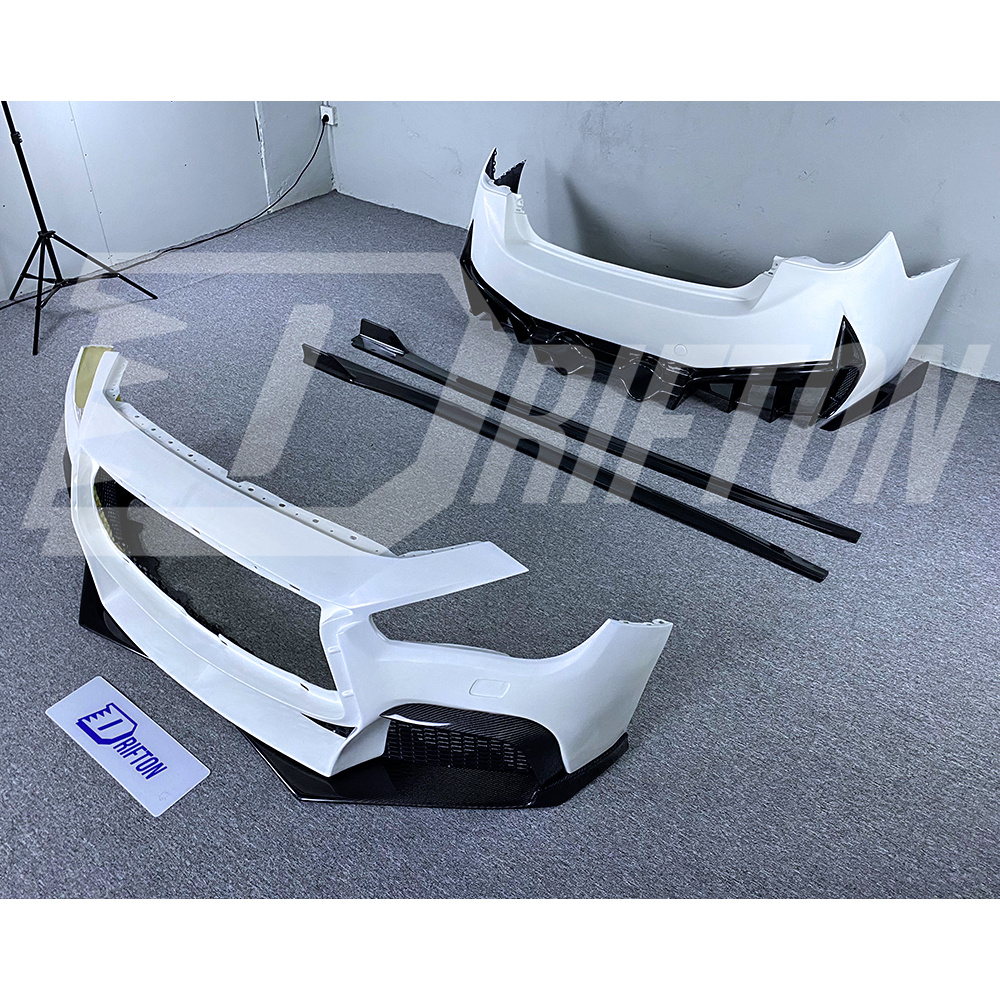 Project Black S Concept Style Partial Carbon Fiber Rear Bumper For Infiniti Q50 2013-2024