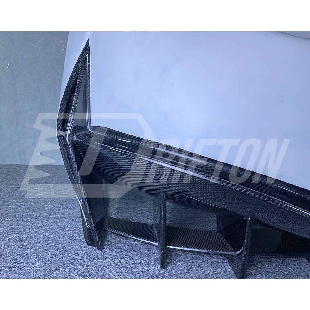 Project Black S Concept Style Partial Carbon Fiber Rear Bumper For Infiniti Q50 2013-2024