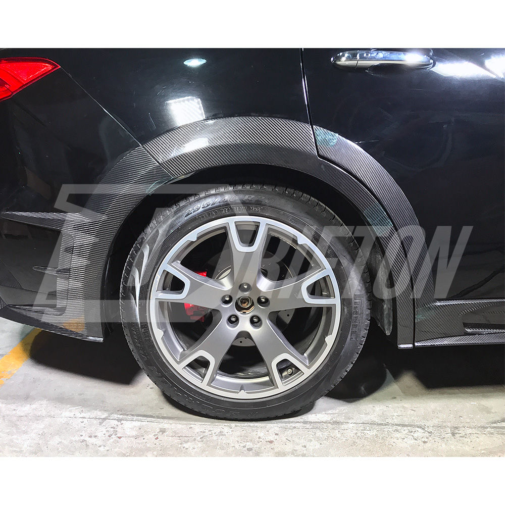 Mansory Style Dry Carbon Fiber Side Skirt & Fender Wheels Flare Trims For Maserati Levante 2016-2018