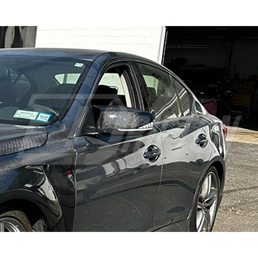 HoneyComb Carbon Fiber Replacement Mirror Cover For INFINITI Q50 2013-2024