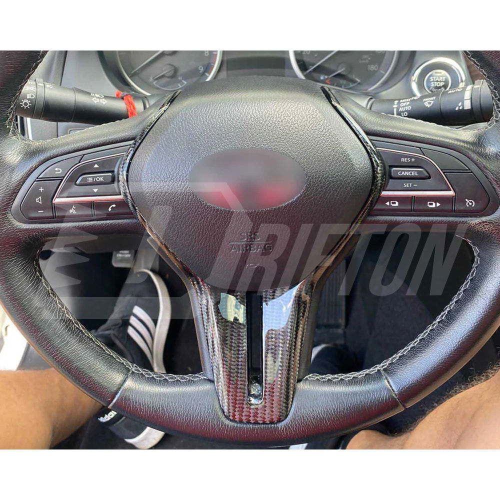 Carbon Fiber Steering Wheel Center Cover For Infiniti Q50 2018-2024