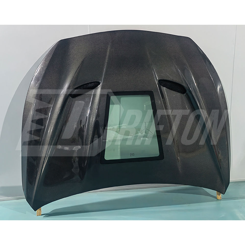 MBJ Transparent Glass Style Carbon Fiber Engine Hood For Infiniti Q50 2013-2024