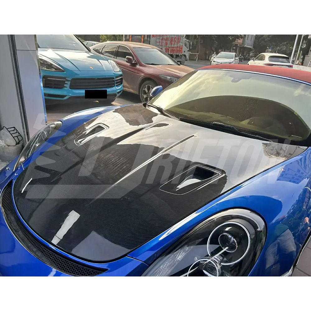RS Style Dry Carbon Fiber Hood For Porsche 718 Cayman Boxster 2016-2025