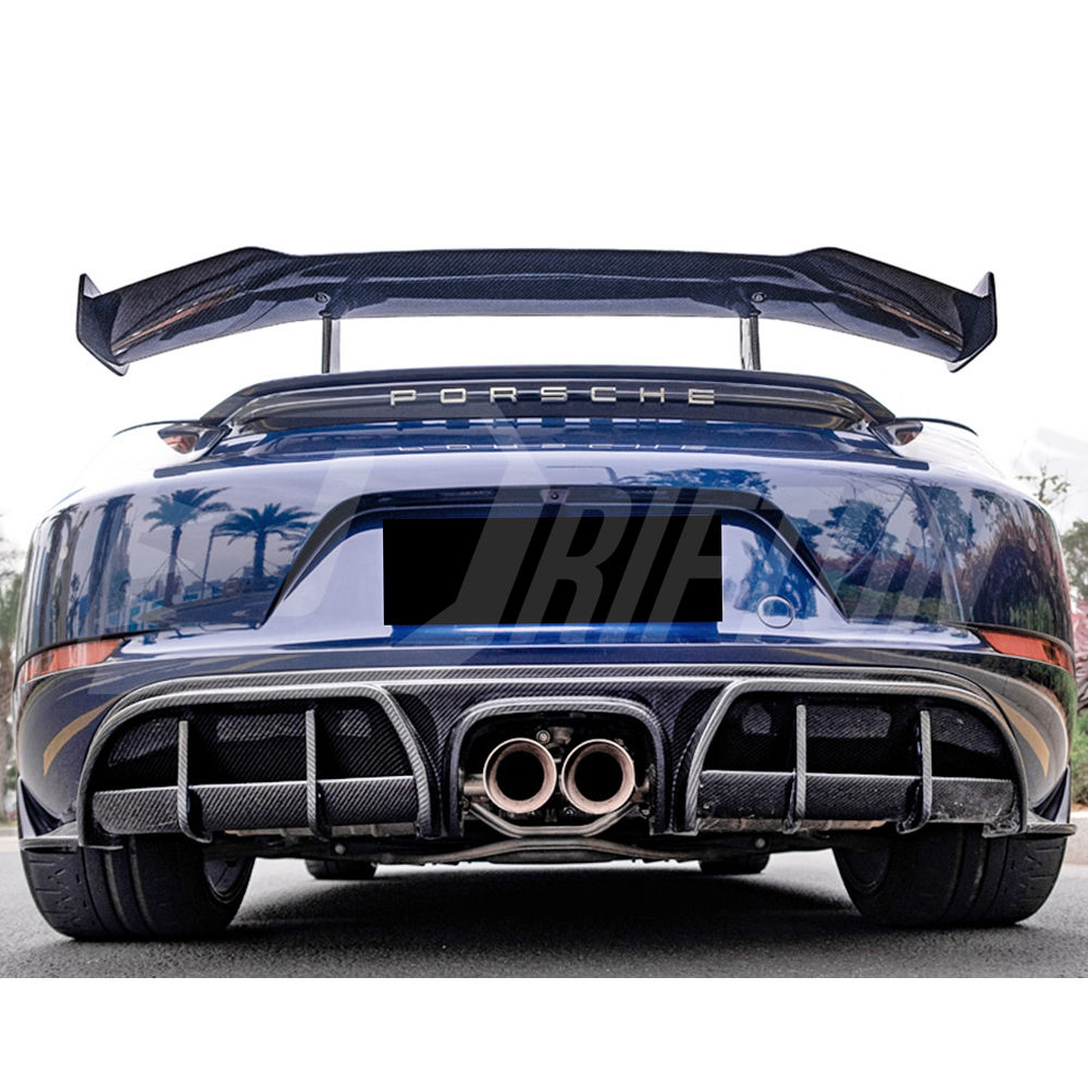 Paktechz Style Dry Carbon Fiber Rear Bumper Canards For Porsche Boxster Cayman 718 2016-2025