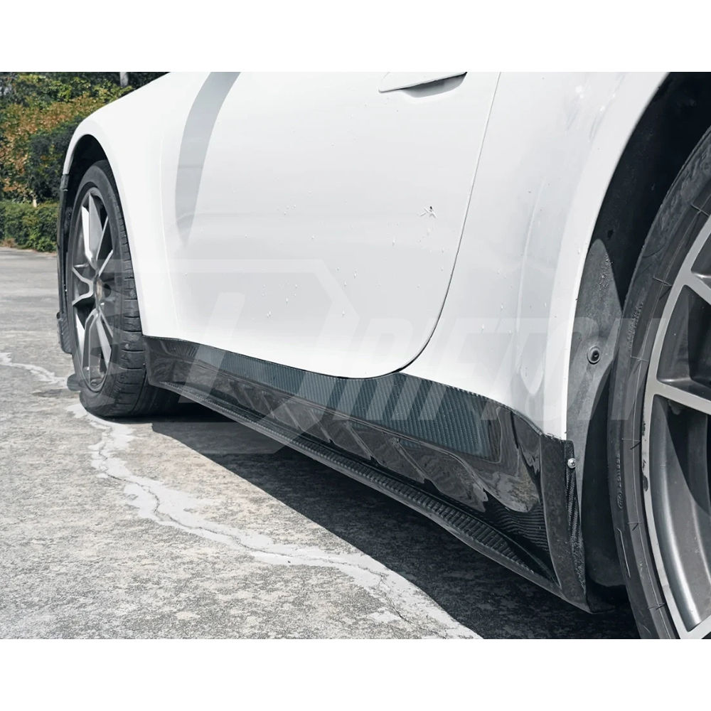 TopCar Stinger Style Dry Carbon Fiber With Portion Primer Front Bumper For Porsche 911 992 Carrera S 2019-2023