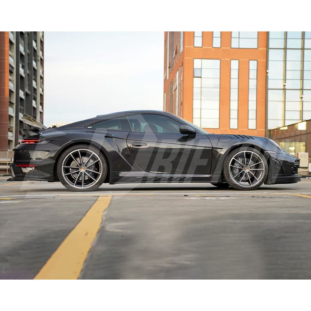 TopCar Stinger Style Dry Carbon Fiber With Portion Primer Front Bumper For Porsche 911 992 Carrera S 2019-2023
