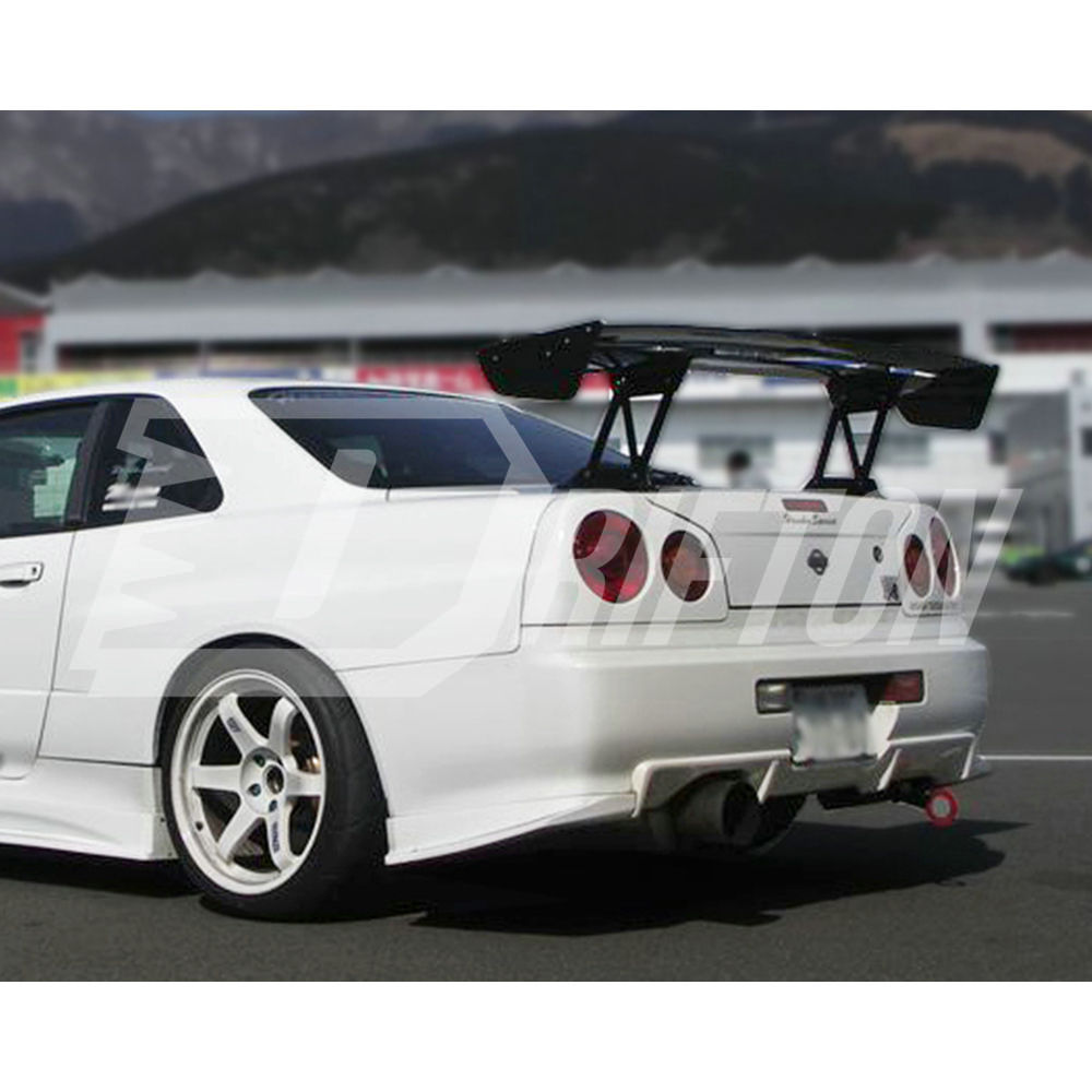 Voltex 1600mm Low Brackets Style Carbon Fiber Rear Spoiler GT Wing For Nissan R34 GTR GTT 1998-2002