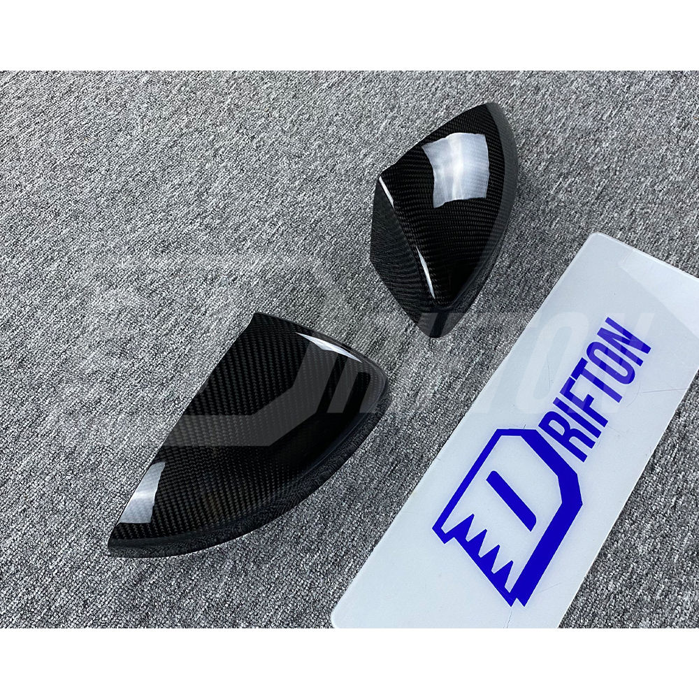 Dry Carbon Fiber Stick On Mirror Cover For Audi R8 2016-2024