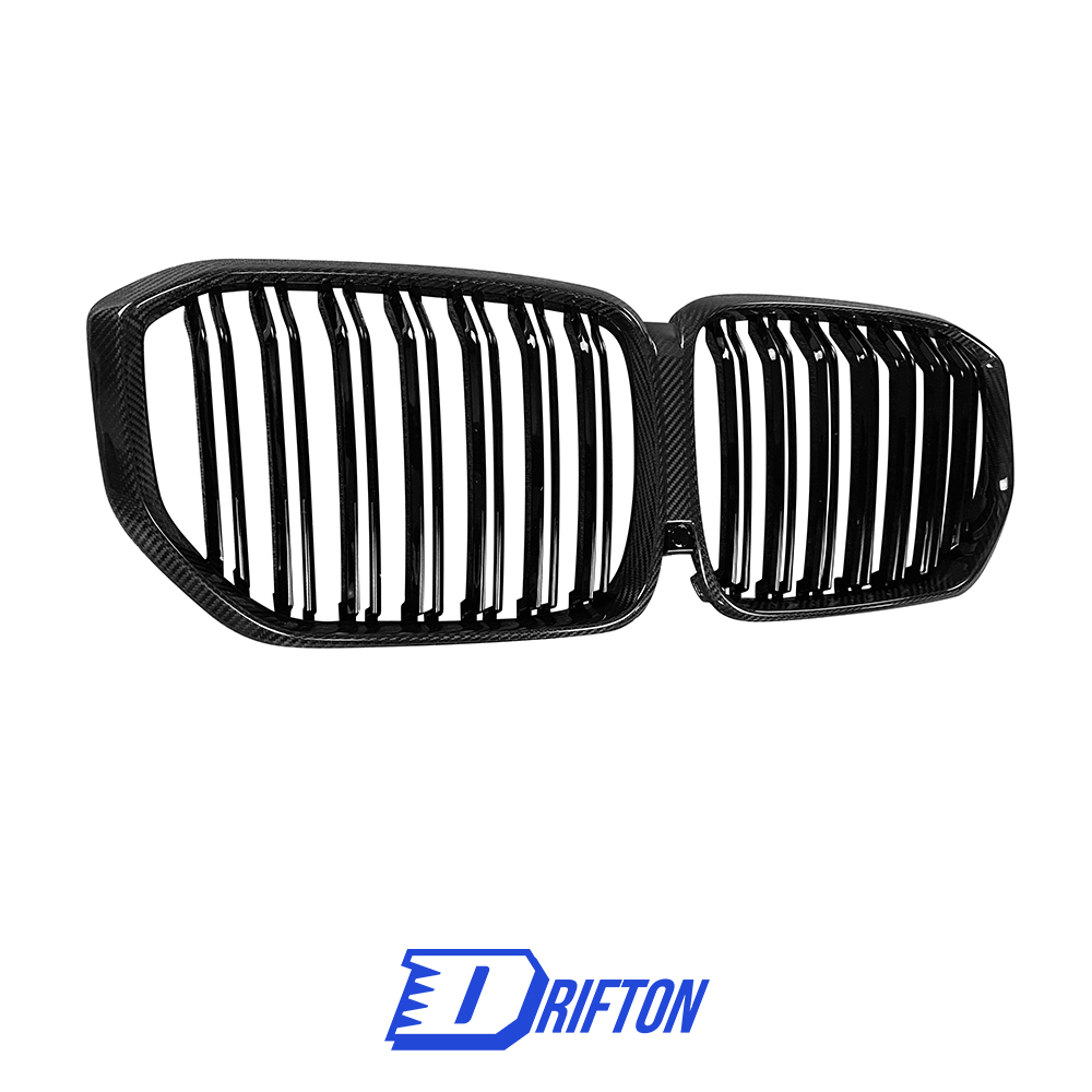 Double Slat Style Dry Carbon Fiber Front Grille For BMW X5 G05 2019-2023