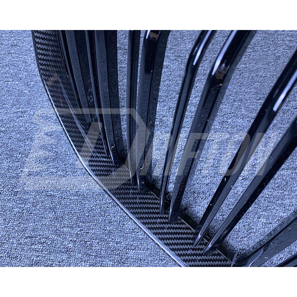 Double Slat Style Dry Carbon Fiber Front Grille For BMW X5 G05 2019-2023