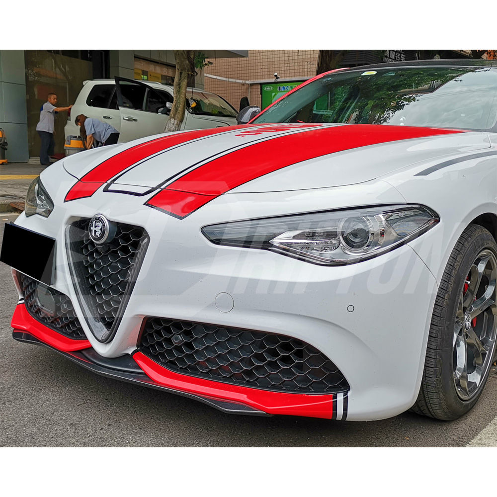 Quadrifoglio Style Carbon Fiber Front Lip For Alfa Romeo Giulia Sport Milano 2016-2023