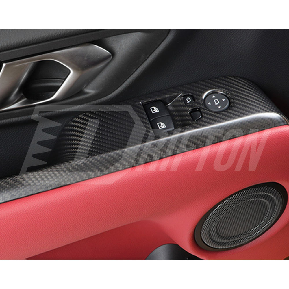 Dry Carbon Fiber Interiors Kits Window Switch Panel Cover Trim For Toyota Supra MK5 A90 A91 GR 2019-2024