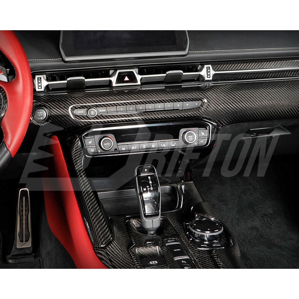 Dry Carbon Fiber Interiors Kits Dashboard Cover Passenger Side Trim For Toyota GR Supra A90 A91 MK5 2019-2024