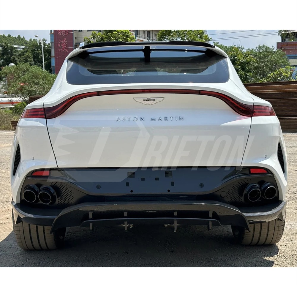 707 Style Dry Carbon Fiber With Portion Primer Rear Side Bumper & Rear Diffuser & Exhaust Tips For Aston Martin DBX