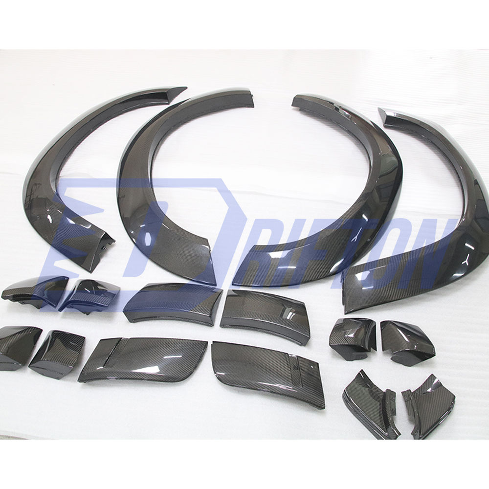 Hellcat Style Carbon Fiber Wide Body Wheels Flares Fender Extension For Dodge Challenger 2015-2023