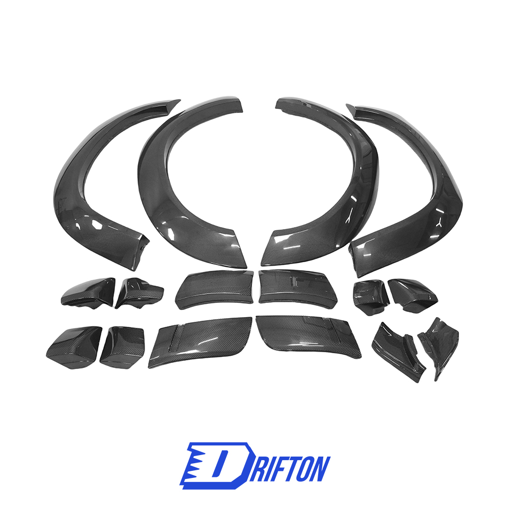 Hellcat Style Carbon Fiber Wide Body Wheels Flares Fender Extension For Dodge Challenger 2015-2023