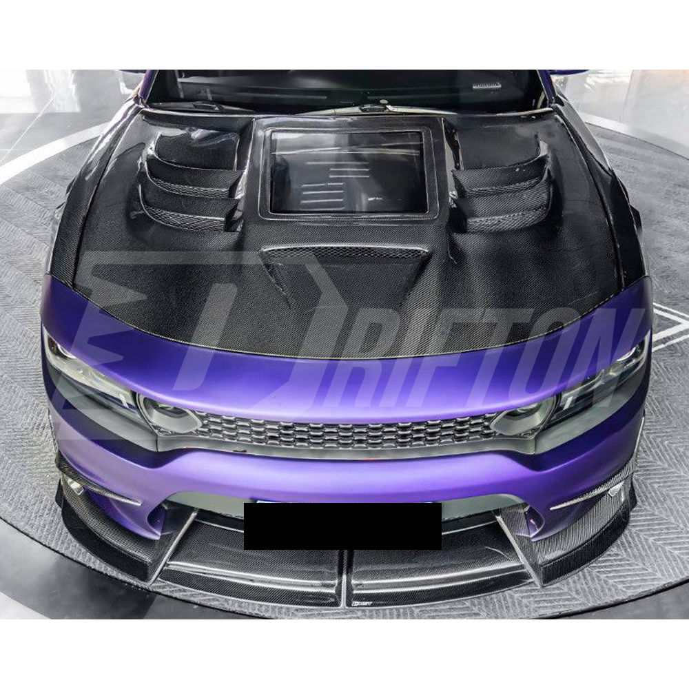 CMST V3 Transparent Style Carbon Fiber Hood For Dodge Charger 2015-2023