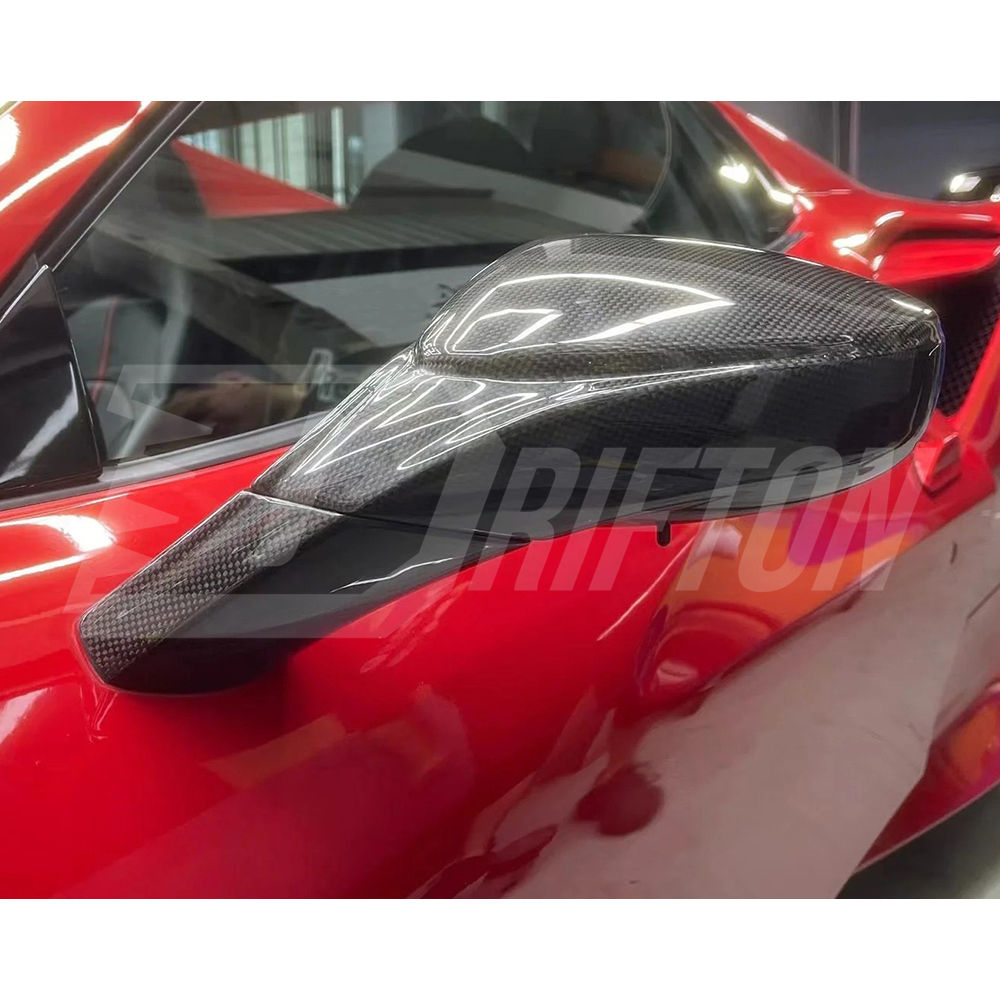 OEM Style Dry Carbon Fiber Side Mirror Housing For Ferrari F8 Tributo Spider 2019-2022