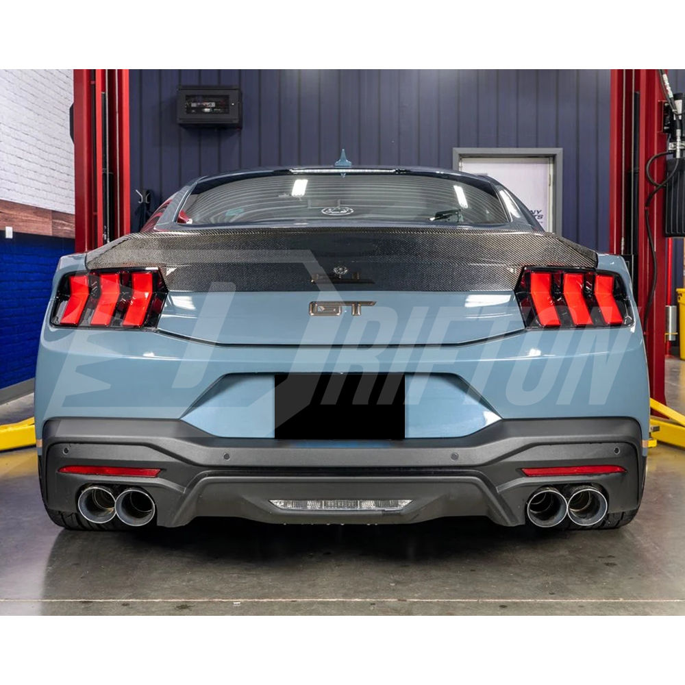 High Kick SA Style Carbon Fiber Rear Spoiler Trunk Base Lid For Ford Mustang Gen7 S650 2024-On
