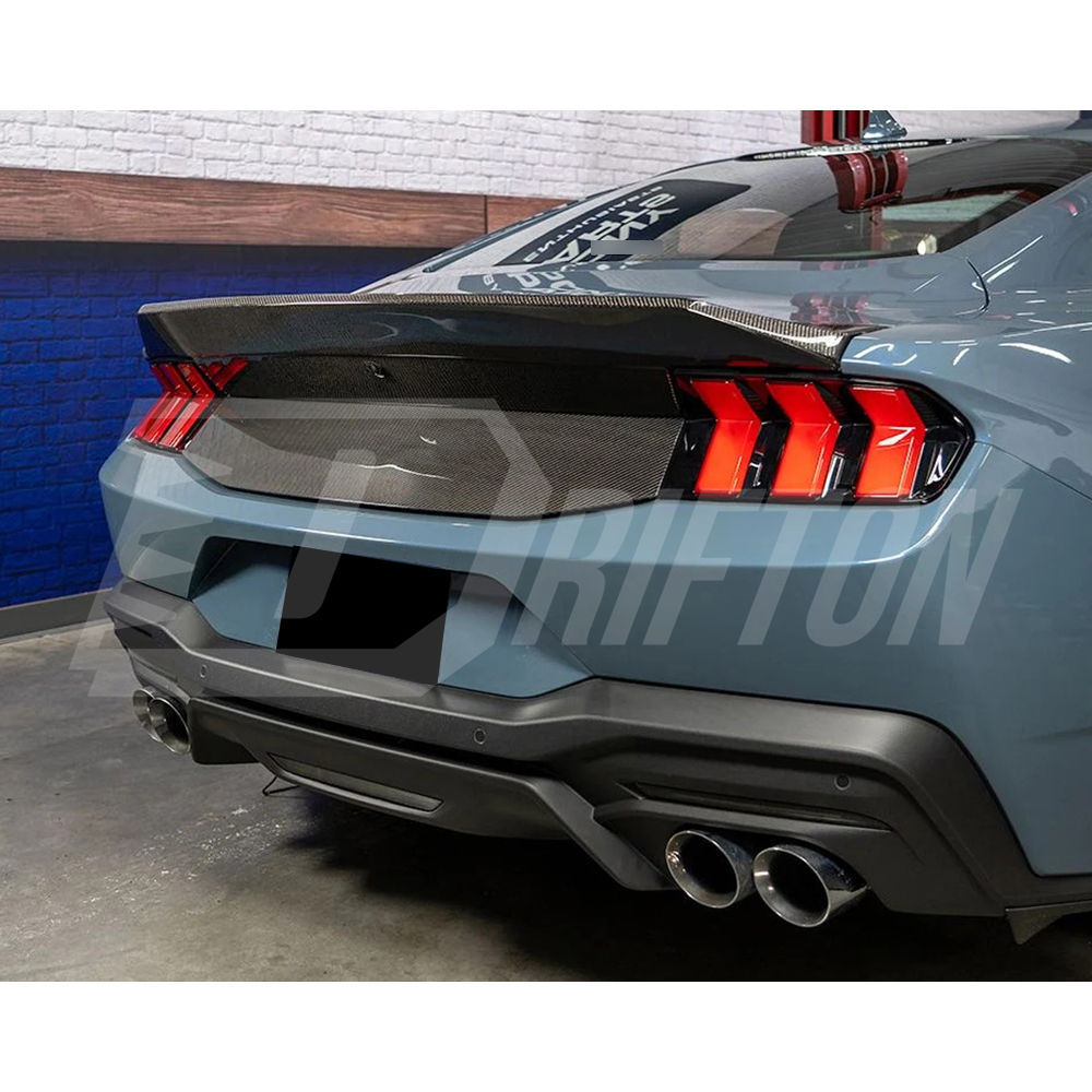High Kick SA Style Carbon Fiber Rear Spoiler Trunk Base Lid For Ford Mustang Gen7 S650 2024-On