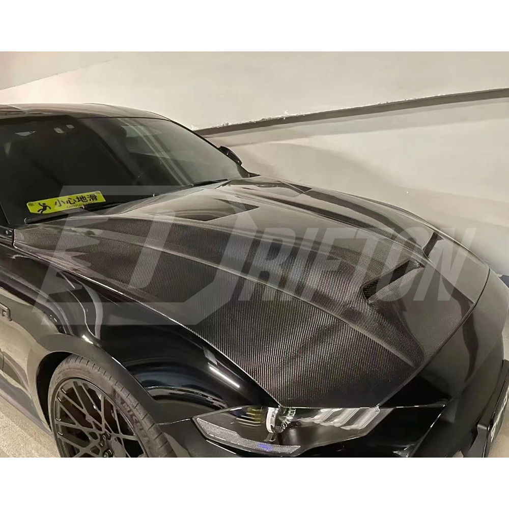 Super Snake Style Carbon Fiber Hood For Ford Mustang Gen6 S550.2 2018-2023