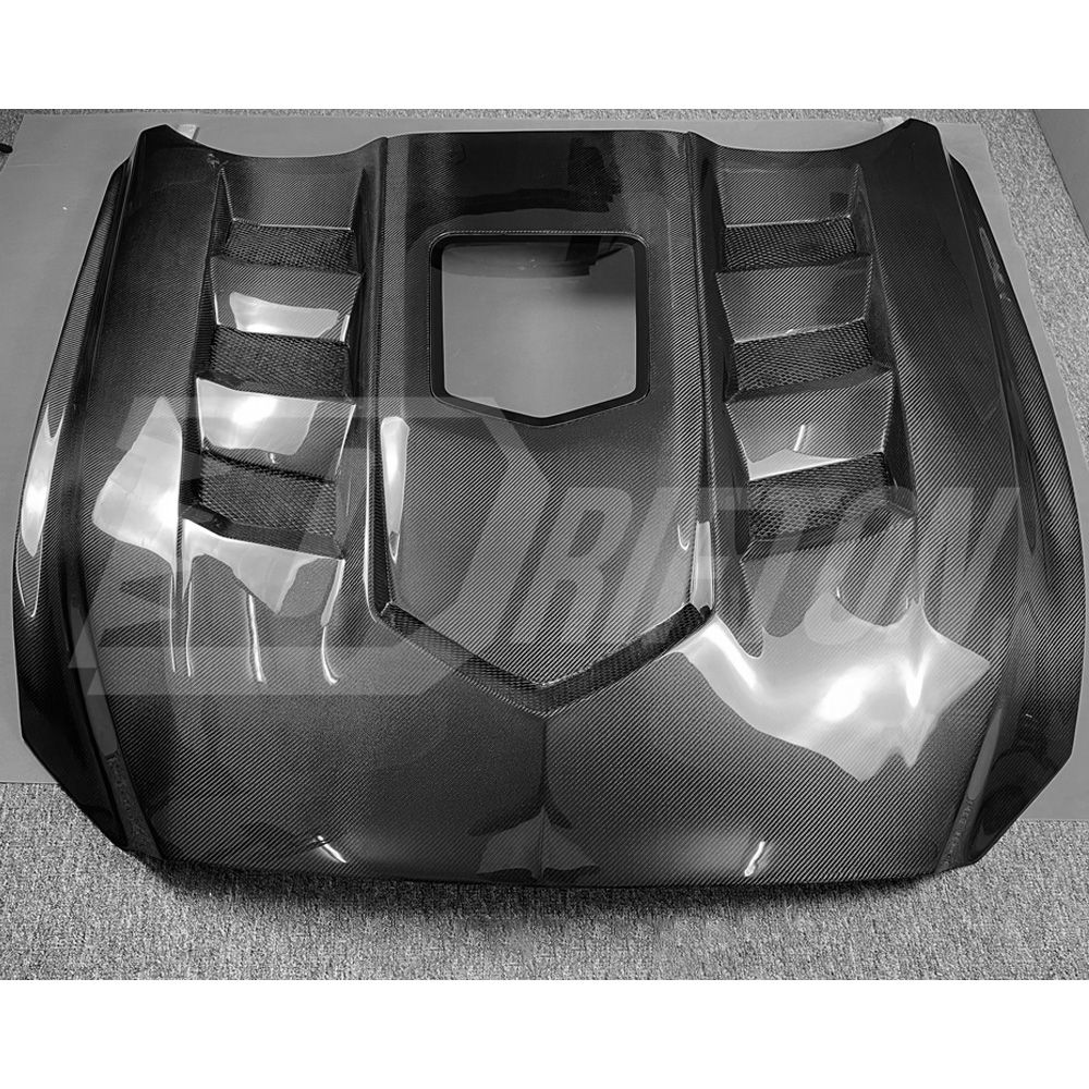 Transparent Style Carbon Fiber Hood For Ford Mustang Gen6 S550.1 2015-2017