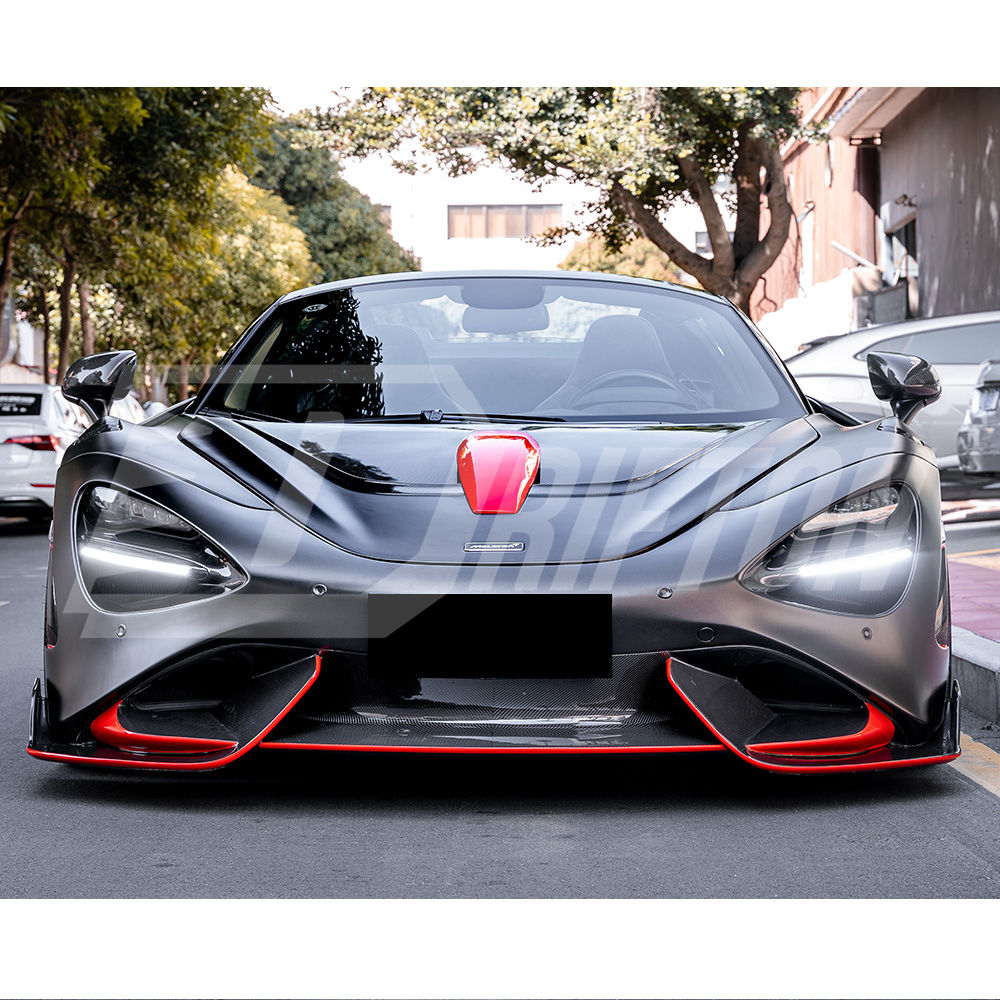 765LT Style Dry Carbon Fiber With Portion Primer Front Bumper For Mclaren 720S 2017-2023
