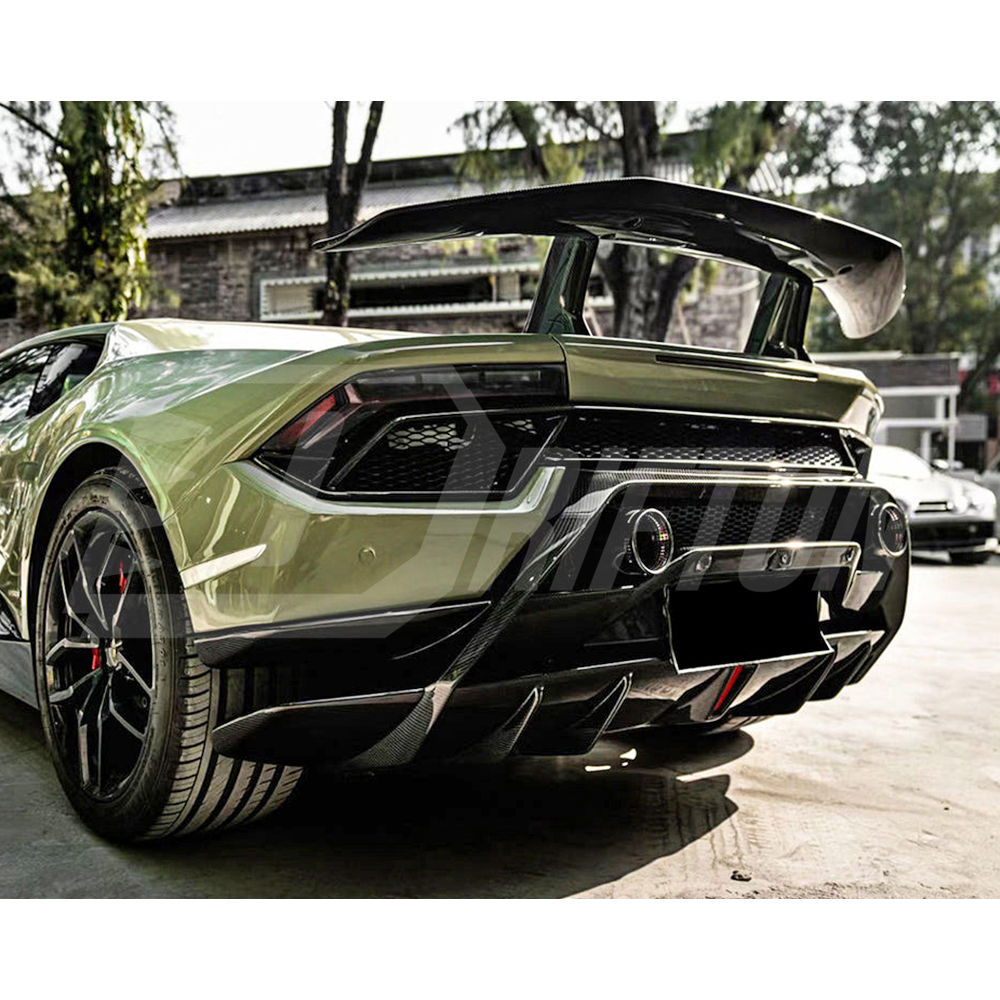 Performante Style Dry Carbon Fiber With Portion Primer Rear Bumper For Lamborghini Huracan LP610 & LP580 2014-2019