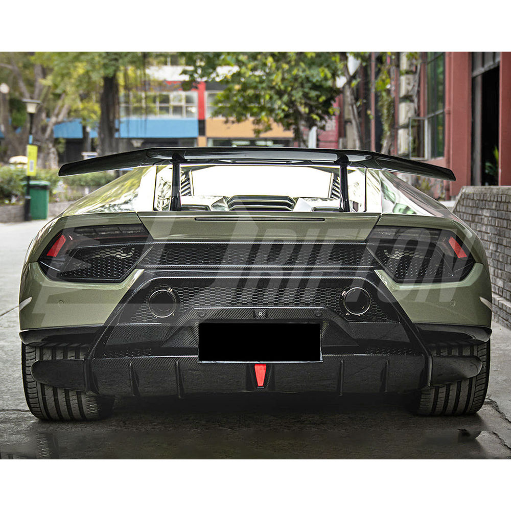 Performante Style Dry Carbon Fiber With Portion Primer Rear Bumper For Lamborghini Huracan LP610 & LP580 2014-2019