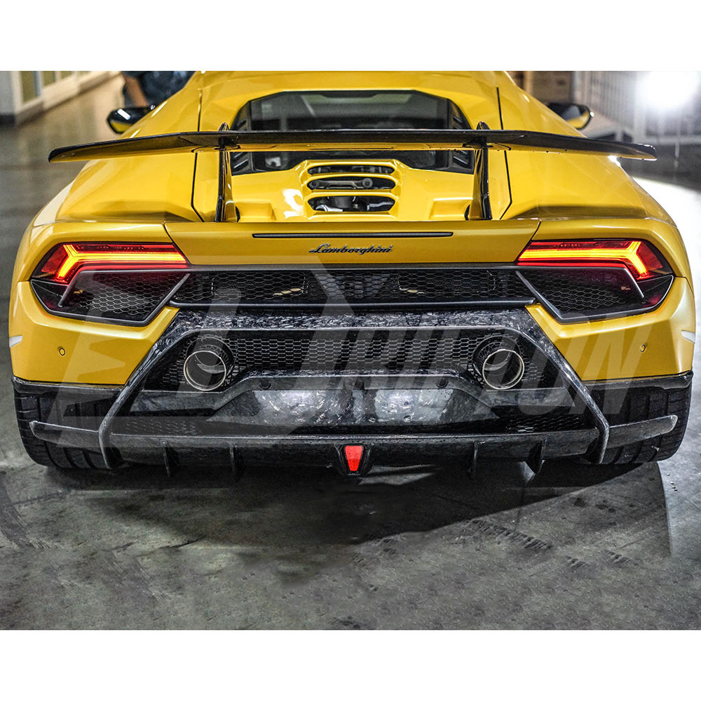 Performante Style Dry Carbon Fiber With Portion Primer Rear Bumper For Lamborghini Huracan LP610 & LP580 2014-2019