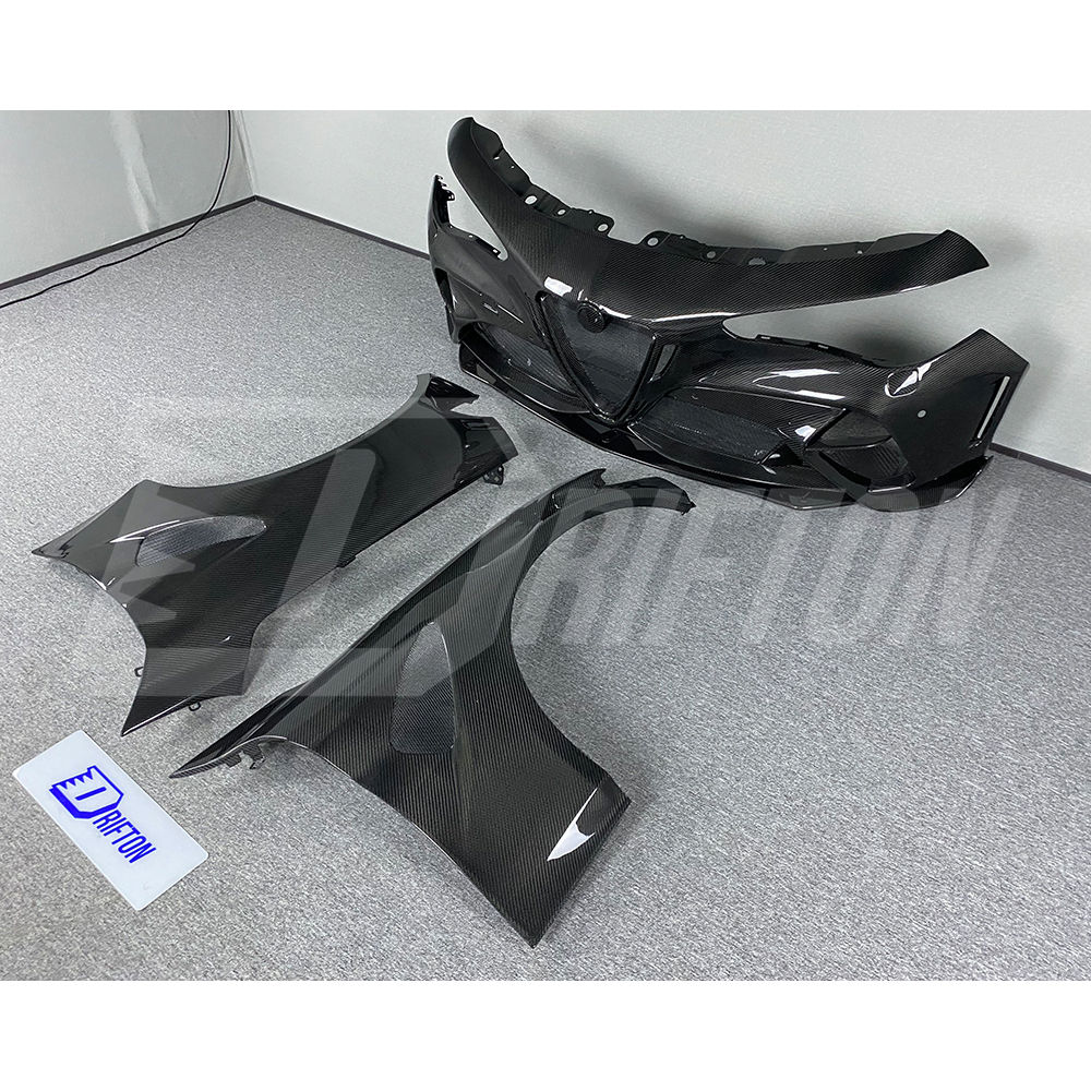 GTAM Widebody Style Dry Carbon Fiber Front Bumper & Fenders For Alfa Romeo Giulia 2016-2023