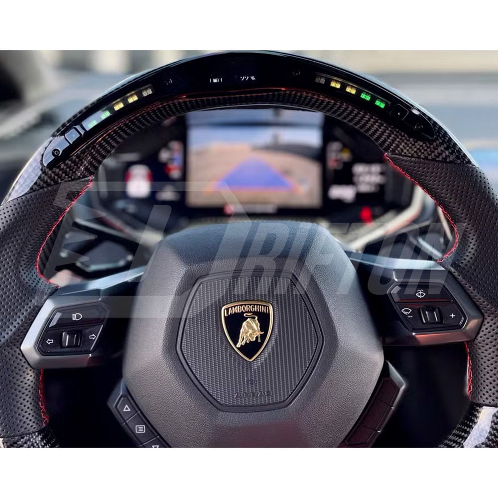 Custom Made RPM LED Display Carbon Fiber Steering Wheel For Lamborghini Huracan LP610 & LP580 & EVO 2014-2025