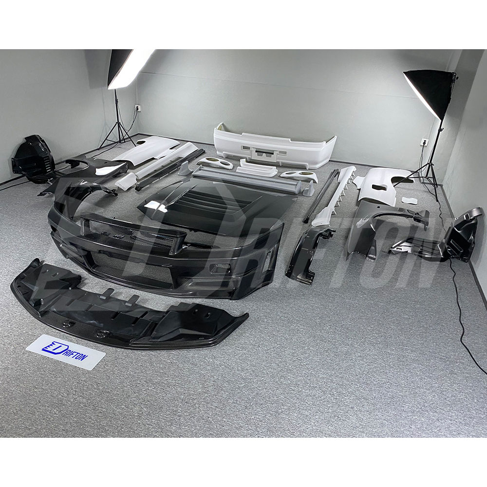 GTT To GTR Nismo Z-tune Style Partial Carbon Fiber Full Set Body Kits For Nissan R34 GTT 1998-2002