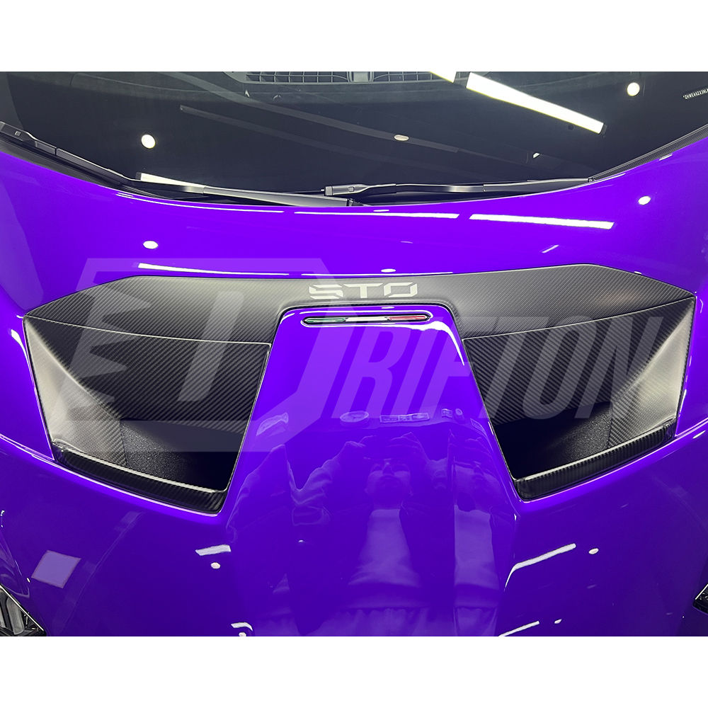 Dry Carbon Fiber Front Hood Center Scoop Panel For Lamborghini Huracan STO 2021-2025